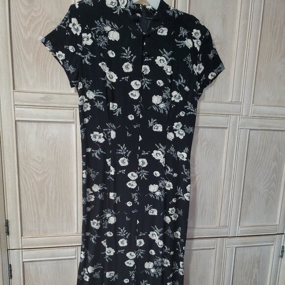 Vintage Mica Asian Style Midi Sheath Dress, Made in the USA - Picture 1 of 10